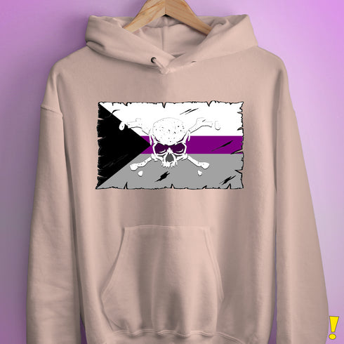 Demisexual Pride Pirate Flag Hoodie - Light Pink